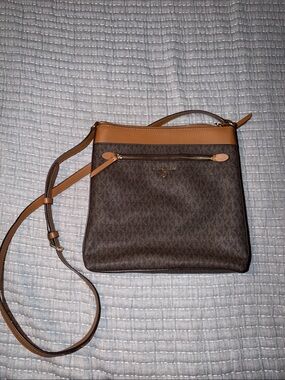 Michael Kors Brown and Tan Crossbody Bag